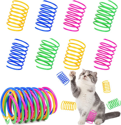 120 Pack Cat Spring Toy - Interactive Plastic Coils for Indoor Cats, Colorful Spiral Springs for Swatting, Biting, Hunting - Active Healthy Fitness Play Kitten Toys1