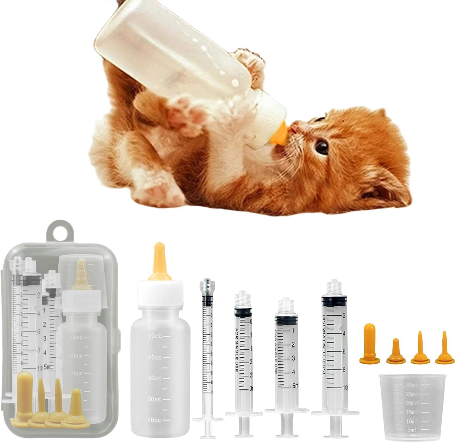pet-feeding-syringe-with-nipple-silicone-feeding-tools-for-kitten-puppy-feeding-syringe-for-newborn-cat-dog-small-animals-rabbits-5ml-10ml-10-nipples