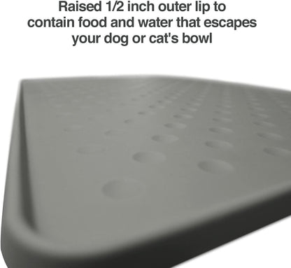 Petfusion Toughgrip Large plus Dog Food Mat [Just the Right Size before Getting Too Big @ 27.5 X 17.5]. Waterproof, Extra Tough FDA Grade Silicone, Grey6