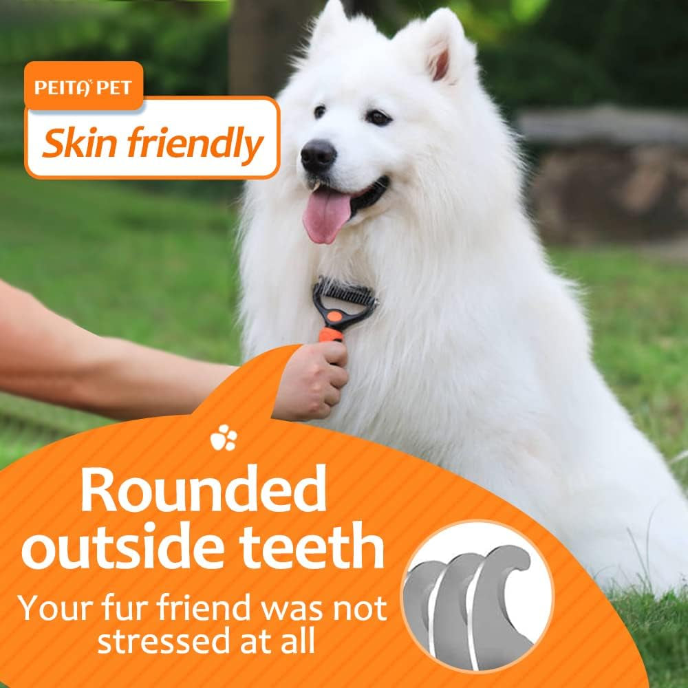 undercoat-rake-for-dogs-2-in-1-dematting-comb-deshedding-tool-for-long-hair-pets-pet-hair-grooming-brush-clear-mats-and-tangles-reduces-shedding-by-95