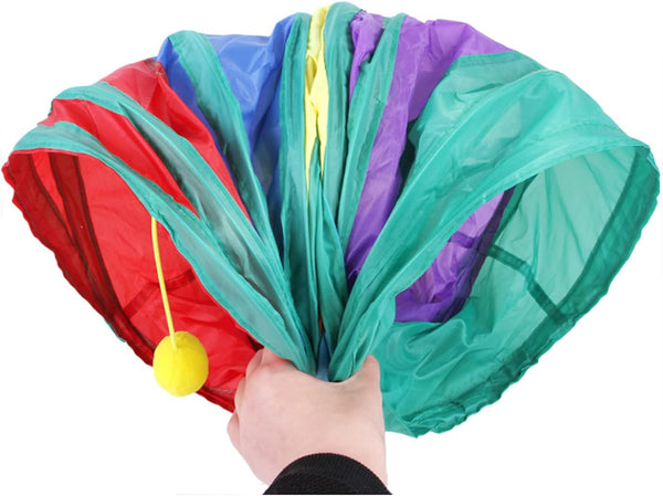 32Pcs Cat Toys Kitten Interactive Pet Toys Assortments, Foldable Rainbow Tunnel, Teaser Wand Fluffy Mouse Crinkle Balls Bell Play for Puppy Kitty (3 Way)9