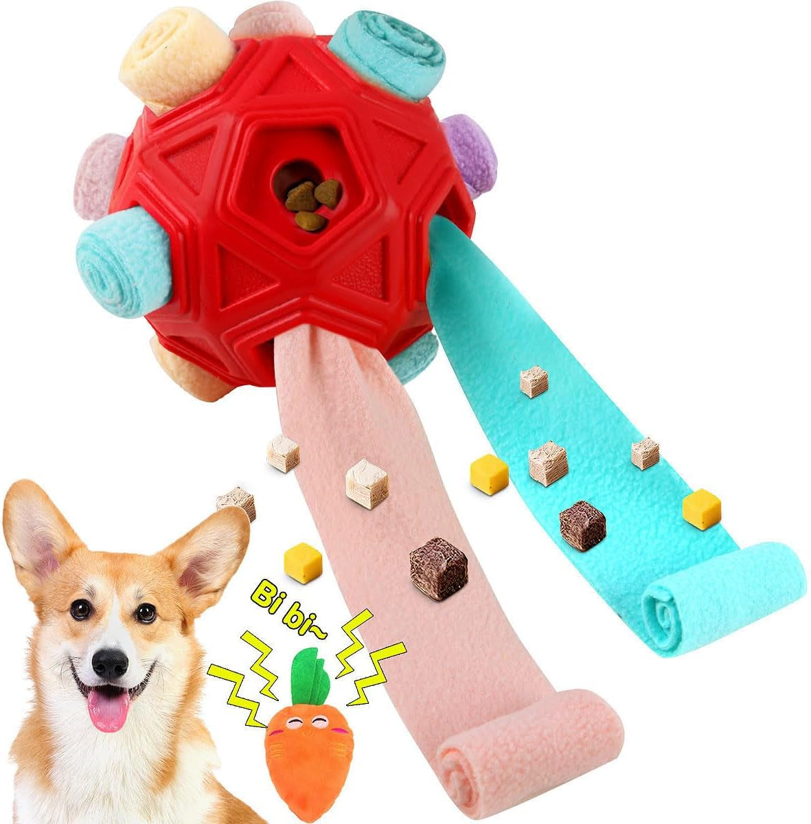 dog-snuffle-ball-interactive-puzzle-dog-toys-encourage-natural-foraging-skills-slow-feeder-for-training-and-stress-relief-cloth-strip-hiding-food-dog-toys-with-squeaky-carrot-toy-for-any-size