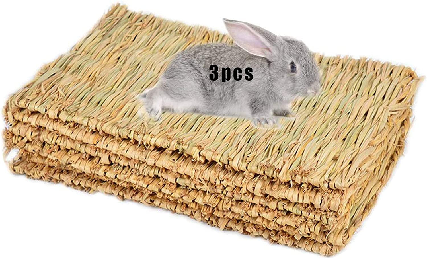 hamiledyi-grass-mat-woven-bed-mat-for-small-animal-bunny-bedding-nest-chew-toy-bed-play-toy-for-guinea-pig-parrot-rabbit-hamster-ratpack-of-3