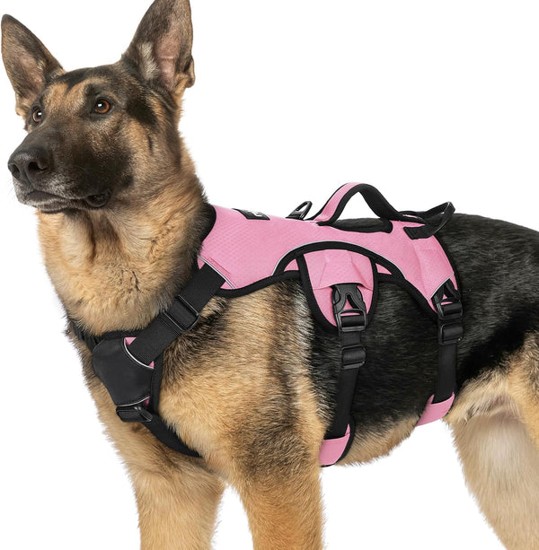 Rabbitgoo Escape Proof Dog Harness for Large, No Pull with Lift Handle | No Escape, Full Soft Padded, Reflective Adjustable Vest, Leash Clip for Walking Hiking Training, Black, Large45
