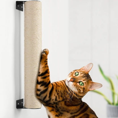 BEBOBLY Wall Mounted Cat Scratching Post for Indoor Cats | Kitten Wall Shelves Climbing Furniture| Sisal Rope Cat Claw Scratcher Tree | Solid Wooden Walkway for Cage Mounted Climbing Relaxing1