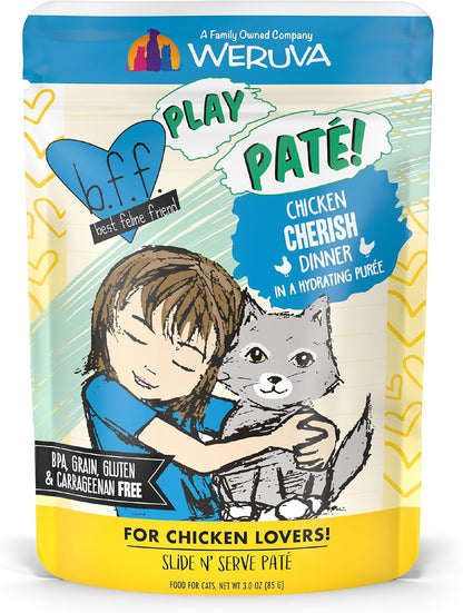 Weruva B.F.F. Play - Best Feline Friend Paté Lovers, Aw Yeah!, Paté Partay! Variety Pack, 3Oz Pouch (Pack of 12)14