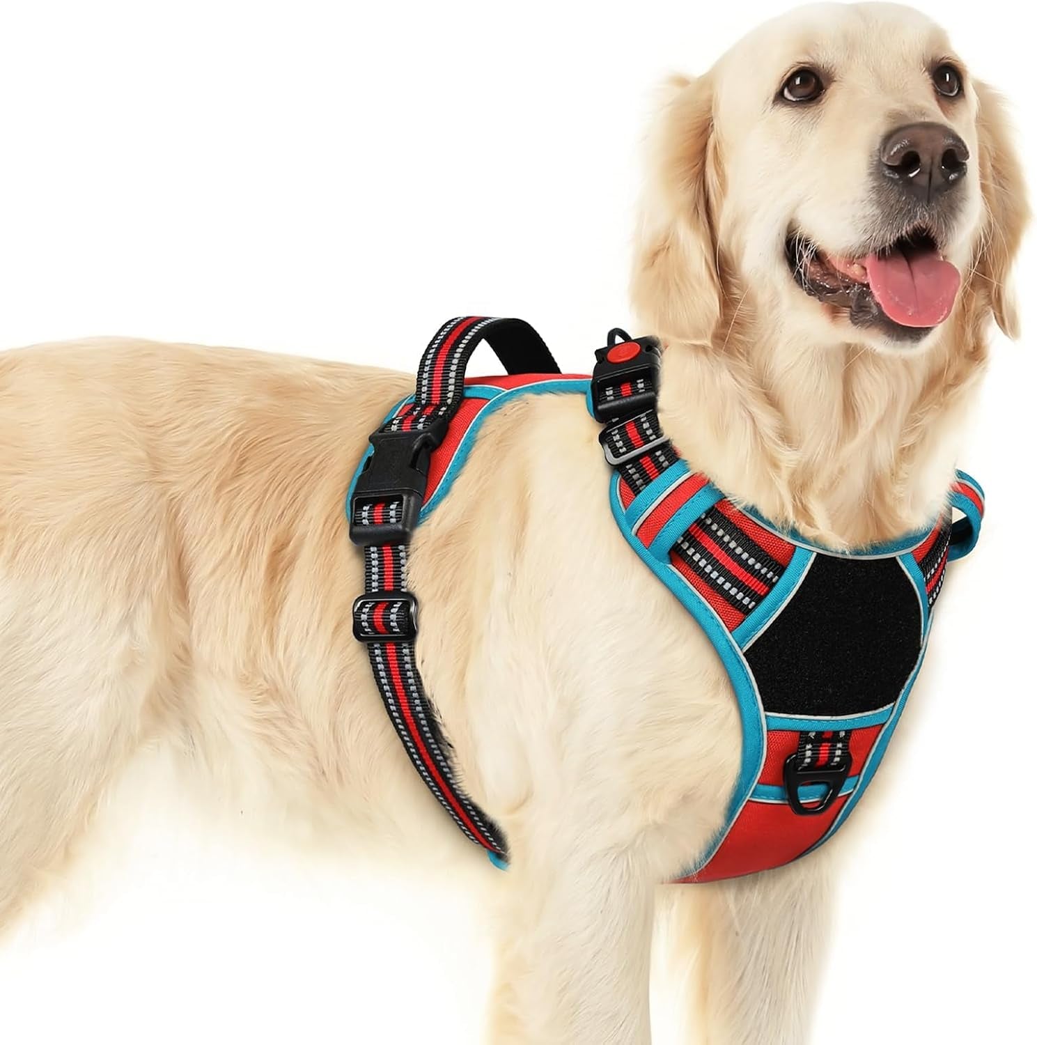 eagloo-dog-harness-no-pull-for-large-dogs-easy-on-off-with-3-buckles-no-choke-with-front-clip-adjustable-fit-molle-system-reflective-vest-easy-control-for-walking-black-large