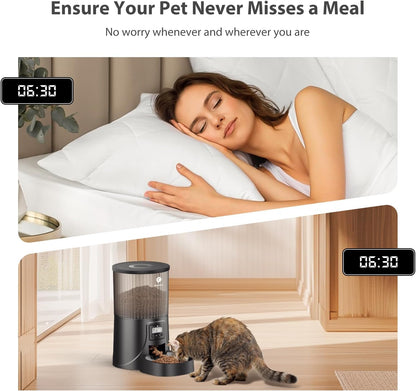 Automatic Cat Feeder: 4L Timed Cats Food Dispenser Programmable | Easy to Set, Dual Power, Precise Portion, Auto Pet Feeder with Desiccant Bag, Detachable Washable for Cats and Small Dog2