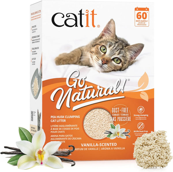 Catit Go Natural Pea Husk Clumping Cat Litter, 12.3 Lb, Natural1
