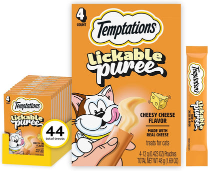 Temptations Creamy Puree Squeezable Lickable Cat Treats, Wet Cat Treats with Salmon, 0.42 Oz. Tubes, 24 Count - Packaging May Vary13