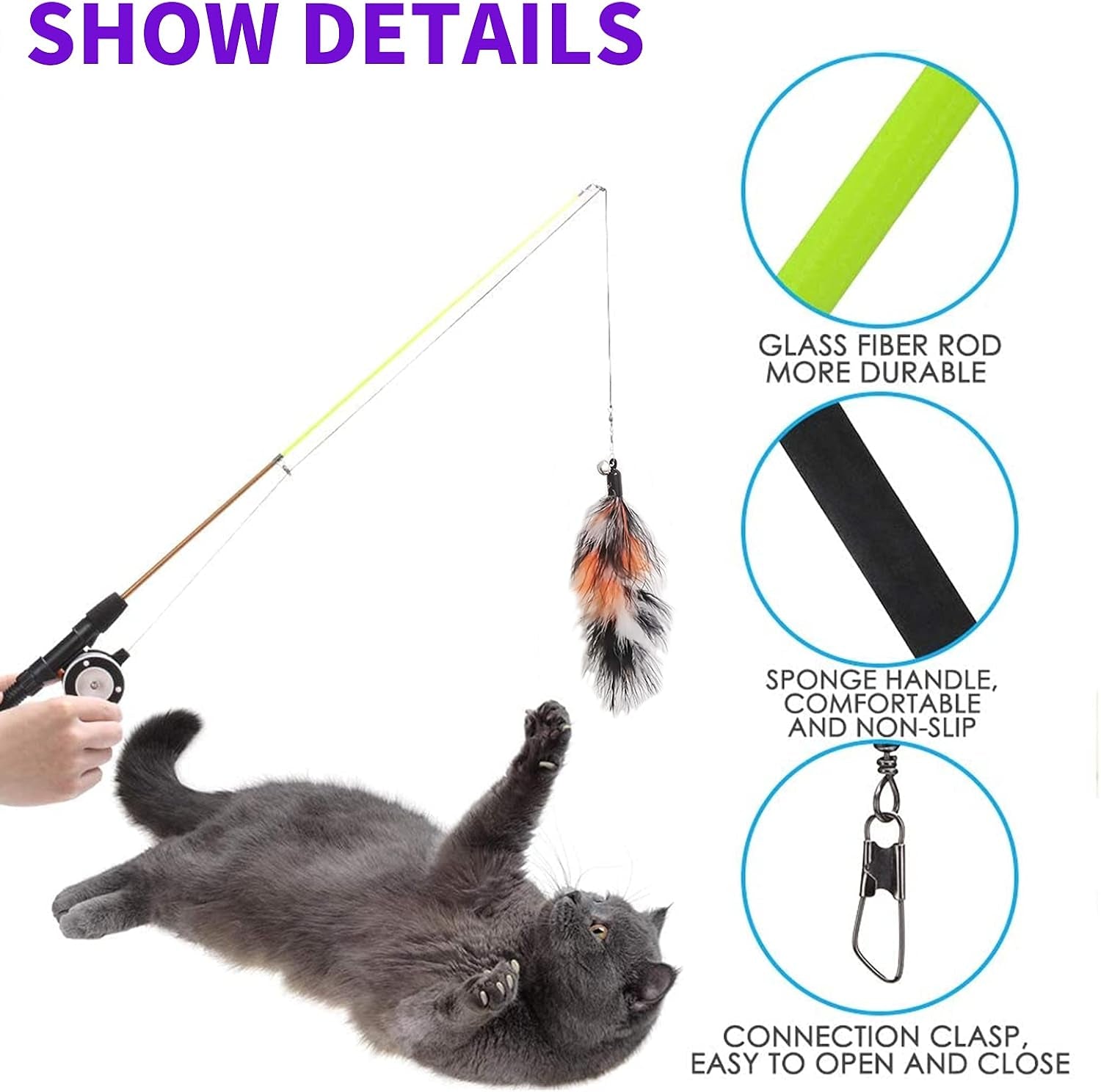 retractable-cat-teaser-wand-toy-cat-toys-for-indoor-outdoor-cats-interactive-fishing-rod-with-8-pcs-refills-feather-toy-plush-mouse-caterpillar-fish