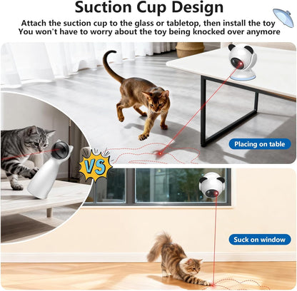 Saolife Laser Cat Toys for Indoor Cats, Truly Random Trjajectory, Suction Cup Design, Run Quiet, Interactive Cat Toy Automatic3