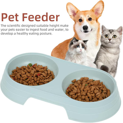 Luxshiny Pet Feeder 8Pcs Anti-Tip Double Feeding Bowls Elevated Cat Food and Water Dishes with Stable Design for Healthy Eating Posture3