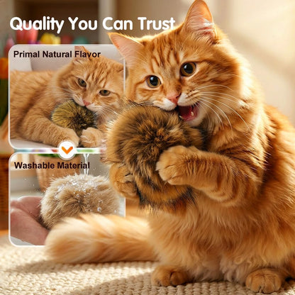 Cat Toy Faux Rabbit Fur Ball,2026 New Soft Rabbit Fur Catnip Balls,Fluffy Catnip Toy for Indoor Cats,Washable & Fun to Chase for Exercise and Bonding (Ball/3Pcs)6