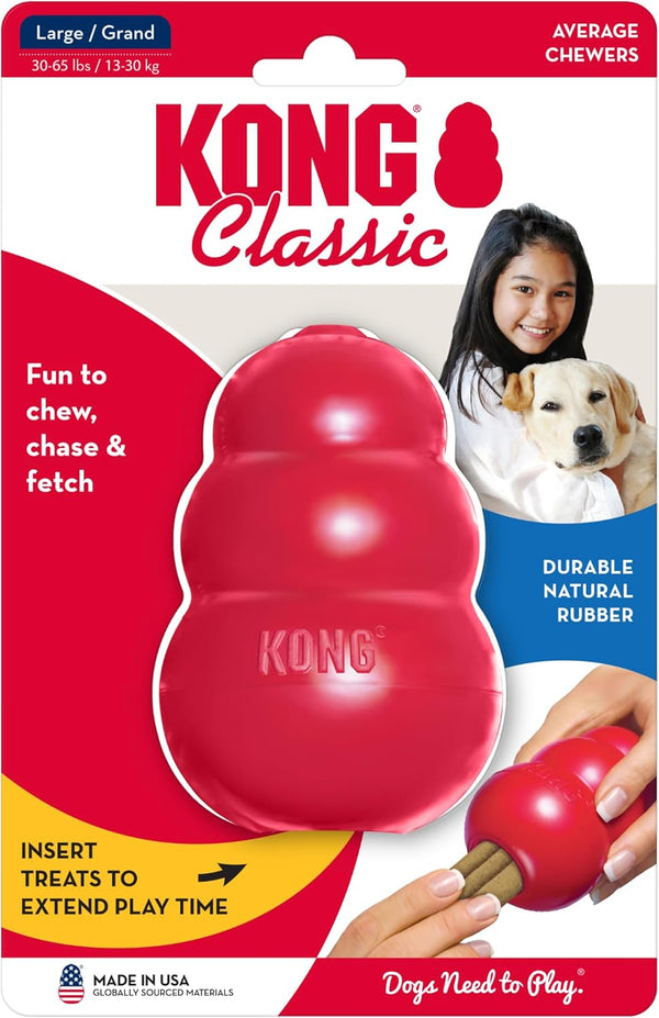 KONG Classic Stuffable Dog Toy - Fetch & Chew Toy for Dogs - Treat-Filling Capabilities & Erratic Bounce for Extended Play Time - Durable Natural Rubber Material - for Large Dogs10
