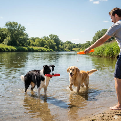 Dog Water Toys, 2 Pack Floating Bumper Fetch Toy Dummy | Interactive Retrieving Training Float Pet Rope Toy for Pool, Lake Outdoor Small Medium Large Dogs5