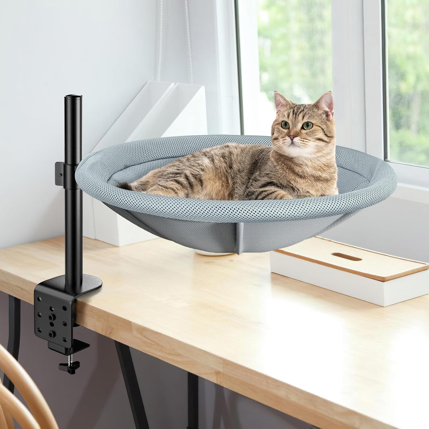 aiperro-cat-desk-bed-360-rotating-height-adjustable-cat-hammock-perch-sturdy-cats-bed-for-desk-with-removable-washable-cover-supports-up-to-60lbs-perfect-for-indoor-cats