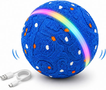 Interactive Dog Ball Toy[Newly Upgraded], Durable E-TPU Material, 3 Play Modes with Colorful Lights, E-TPU USB-C Rechargeable, IPX7 Waterproof Rating for Puppy, Medium and Large Dogs1