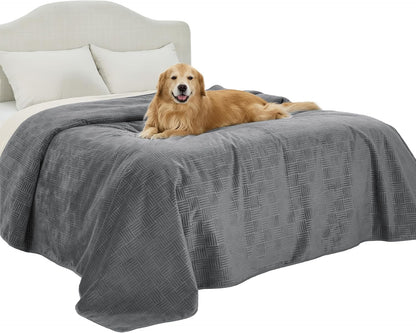 Bedsure Waterproof Couch Cover for Dogs Washable - Waterproof Blanket for Large Dogs Couch Sofa Bed Cozy, Lightweight Furniture Protector for Pet Cat Quick Drying, Ash Grey, 52X82In23
