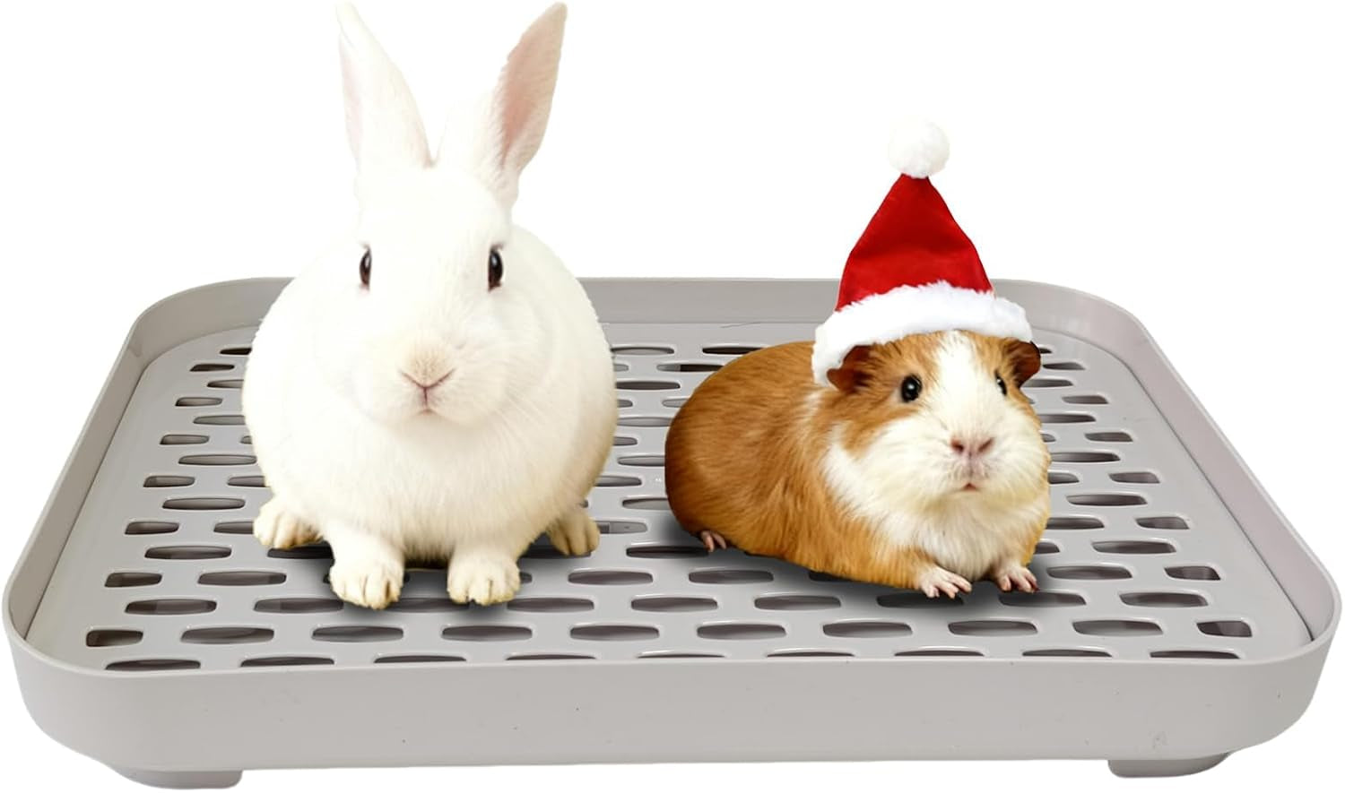 kathson-rabbit-litter-box-bunny-potty-trainer-tray-guinea-pig-litter-box-with-grid-small-animal-toilet-for-bunny-guinea-pigs-ferret-cats-chinchilla-grey-large