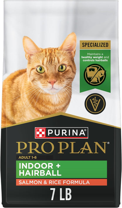 Purina Pro Plan Hairball Management, Indoor Cat Food, Salmon and Rice Formula - 7 Lb. Bag1