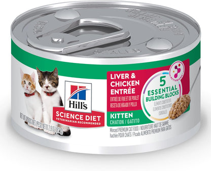 Hill'S Science Diet Kitten Formula Wet Cat Food Variety Pack | #1 Veterinarian Recommended, Liver & Chicken and Minced Salmon, 2.9 Oz. Cans, 12-Pack14