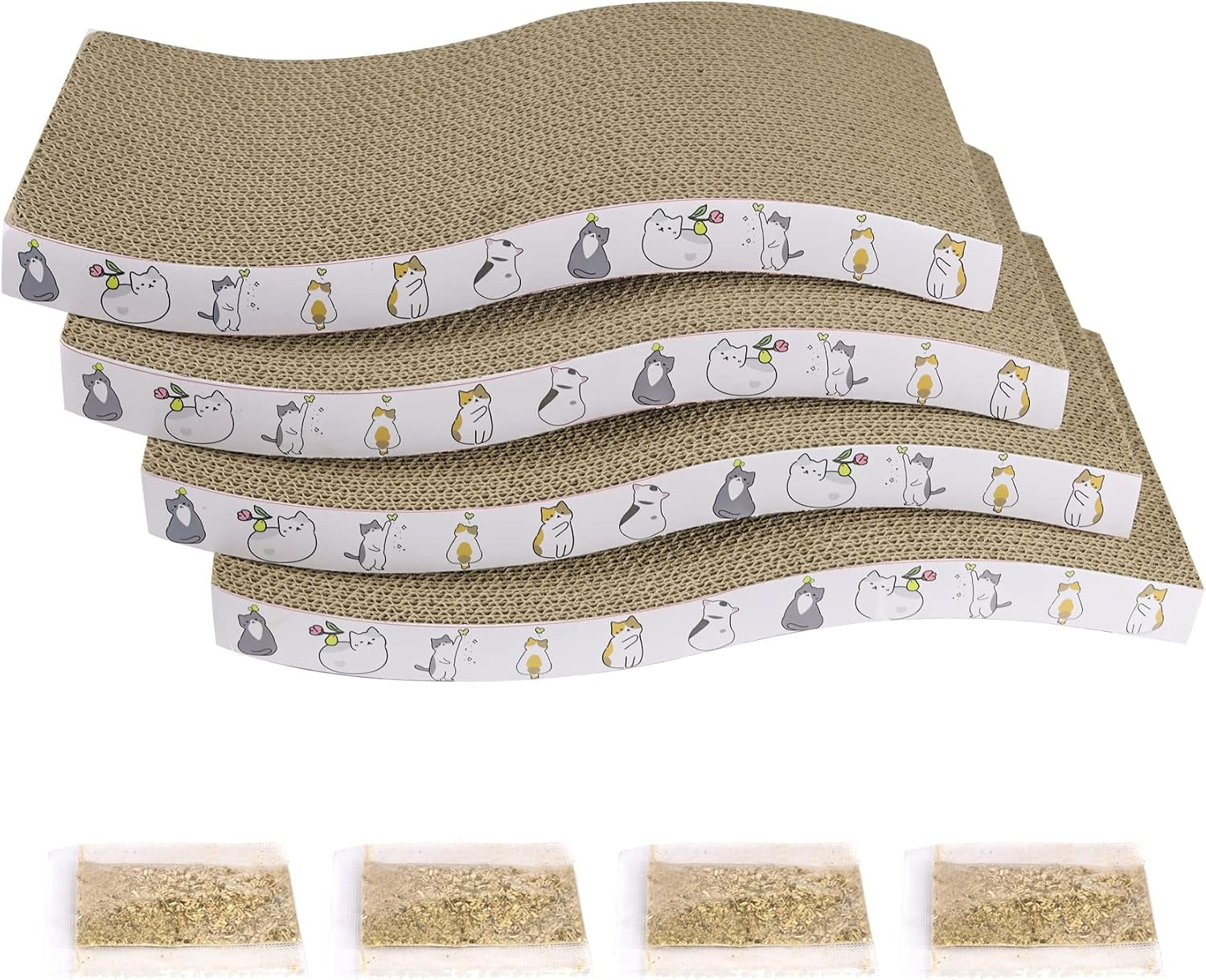 patiencet-cat-scratch-pad-with-box-4-pack-cardboard-cat-scratcher-lounge-bed-for-indoor-cats-reversible-corrugated-scratching-board-refill-with-catnip