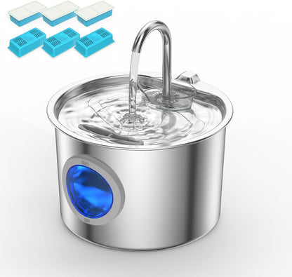 Cat Water Fountain Advanced 304 Stainless Steel 2.2L/74Oz with Detachable Tank, Easy to Clean, Automatic Pet Fountain Quiet Cats Water Dispenser, Perfect for Cats Dogs Indoor9