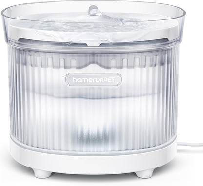 Homerunpet Cat Water Fountain with Wireless Pump, Ultra Quiet Pet Fountain | Bpa-Free, Detachable Design Easy to Clean Pet Water Fountain Indoor, Filter Included, 2L/68Oz9