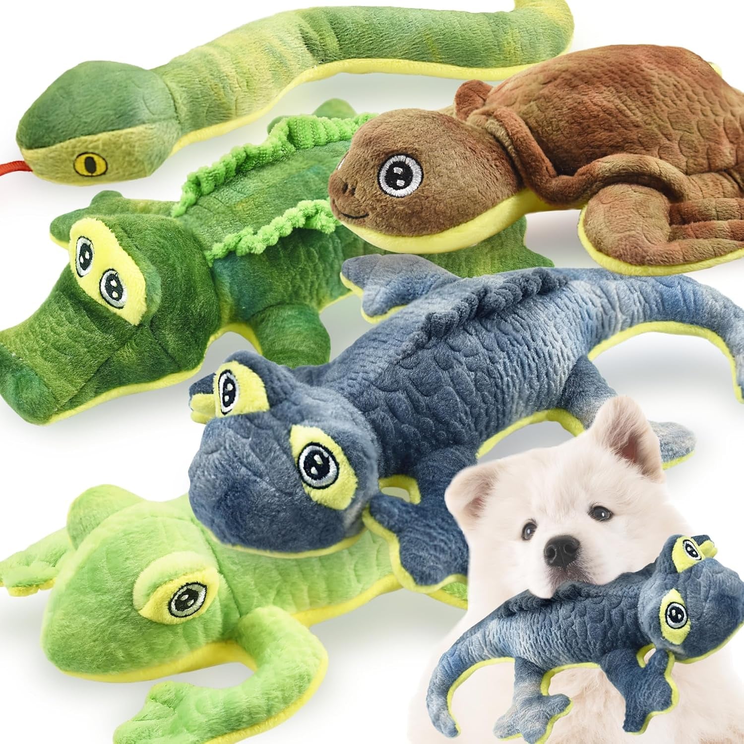 lechong-stuffed-animal-dog-toys-5-pack-tough-squeaky-dog-toys-plush-toys-assortment-great-value-pet-toys-bundle-woodland-series-chew-toys-for-large-medium-and-small-dogs-puppy-pet-toys