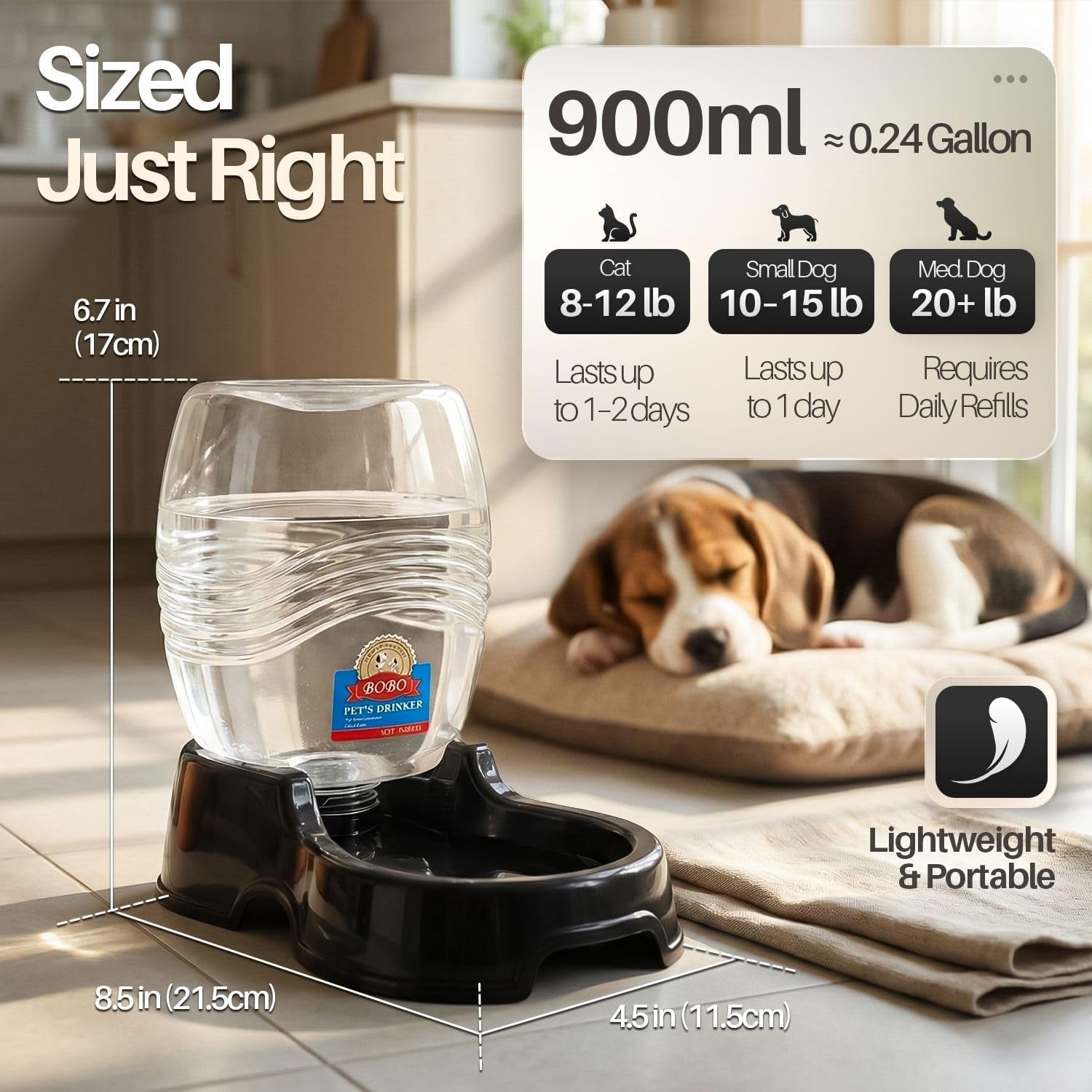 flexzion-automatic-gravity-pet-waterer-for-cat-dog-non-skid-easy-clean-auto-replenish-water-dispenser-drinking-bowl-1-4-gallon-900ml-black