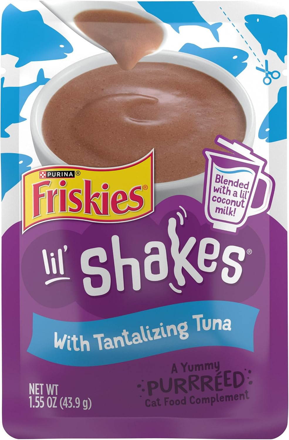 purina-friskies-pureed-cat-food-topper-lil-shakes-with-tantalizing-tuna-lickable-cat-treats-pack-of-16-1-55-oz-pouches