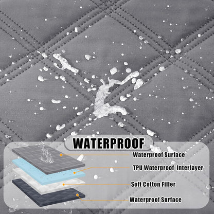 Smiry Waterproof Dog Bed Cover, Reversible Pet Blanket for Sofa Couch | Soft Washable Dog Blanket, Leakproof Couch Cover for Dogs Cats & Furniture Protection, 52X82, Grey/Dark Grey2