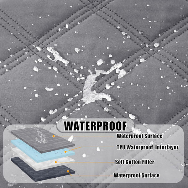 Smiry Waterproof Dog Bed Cover, Reversible Pet Blanket for Sofa Couch | Soft Washable Dog Blanket, Leakproof Couch Cover for Dogs Cats & Furniture Protection, 52X82, Grey/Dark Grey2