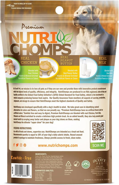 Nutri Chomps Dog Chews, 5-Inch Twists, Easy to Digest, Rawhide-Free Dog Treats, 15 Count, Real Chicken, Peanut Butter and Milk Flavors | a Rawhide-Free Chew That'S Gentle and Easy to Digest, Made with the Real, Wholesome Ingredients Dogs Love7