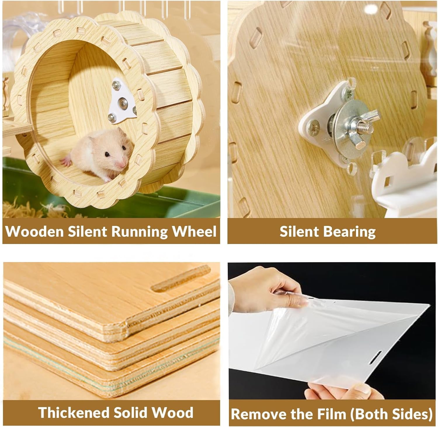 cycodo-8-in-1-acrylic-hamster-cage-2-tier-dwarf-hamster-cage-with-wooden-wheel-hideout-small-hamster-habitat-with-accessories-clear-pet-mice-housegreen-14-l-10-w-11-h