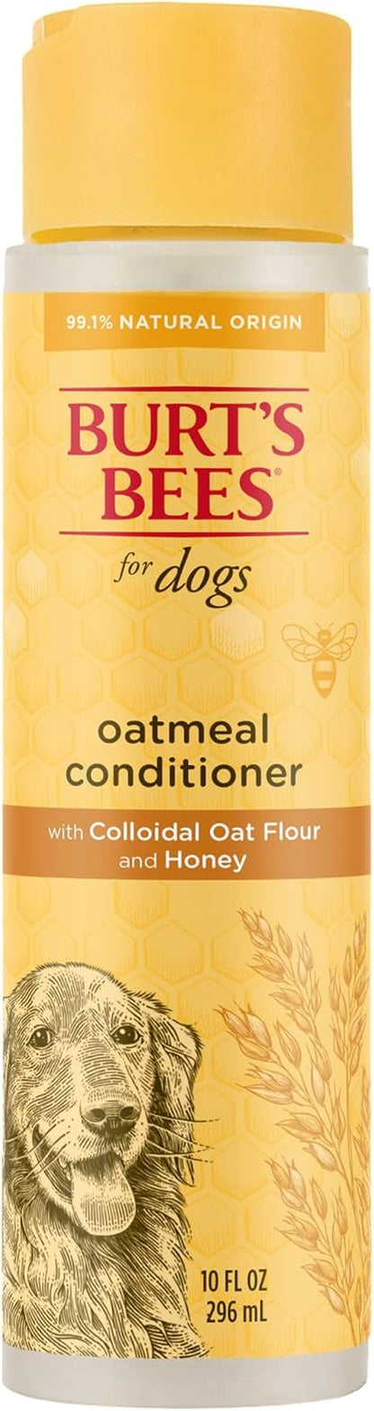 Burts Bees for Pets Oatmeal Dog Conditioner, Fragrance-Free, 10 Fl Oz | Colloidal Oat Flour and Honey Moisturize and Soften Dry Coats; Ph-Balanced, 95% Natural Origin1