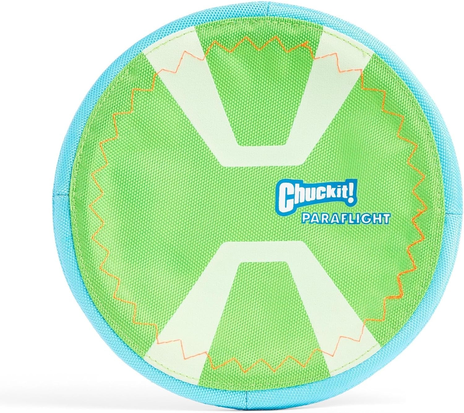 chuckit-paraflight-flying-disc-dog-toy-water-floating-flyer-durable-nylon-construction-with-soft-rubber-edges-for-medium-and-large-dogs-size-large-9-75-l-x-9-75-w-pack-of-1-durable-nylon-build-with-soft-rubber-edges-made-for-medium-and-larger-sized-breeds-lightweight-and-easy-to-throw-pack-of-1