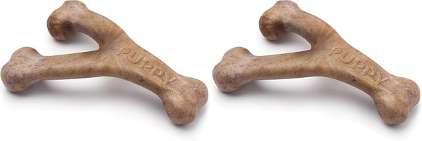 Benebone Puppy 2-Pack Dental Chew/Wishbone Dog Chew Toys, Made in USA, Real Bacon Flavor10