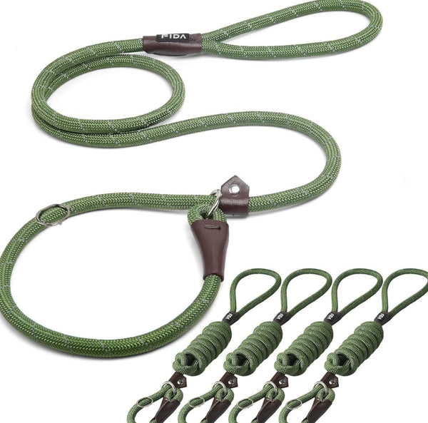 Fida Durable Slip Lead Dog Leash, 6 FT X 1/2" Heavy Duty Dog Loop Leashes, Comfortable Strong Rope Slip Leash for Large Medium Dogs, No Pull Pet Training Lead with Highly Reflective(1/2", Black)22