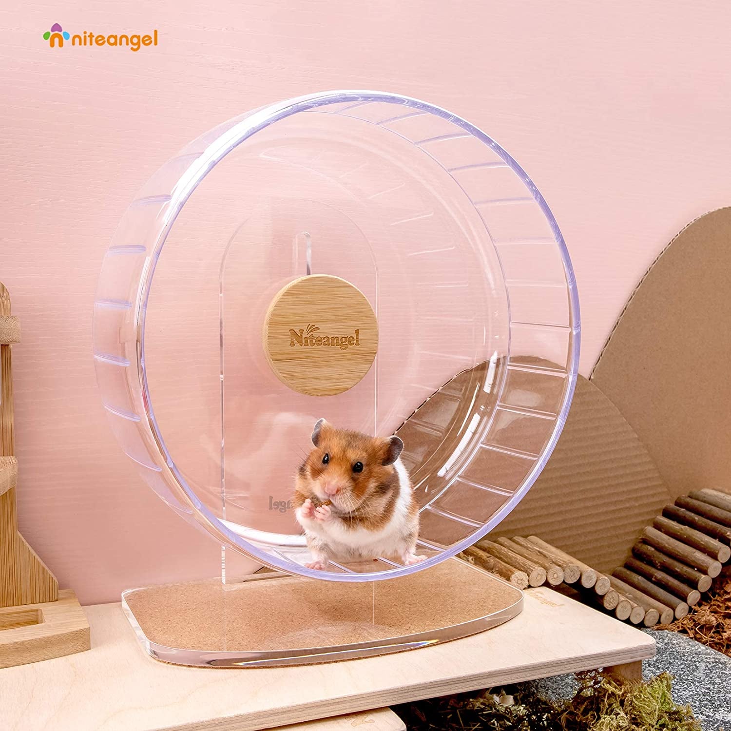 niteangel-super-silent-hamster-exercise-wheels-quiet-10-inch-running-wheel-can-10-6-13-4-adjustable-height-no-bend-back-spinner-running-for-dwarf-syrian-hamster-gerbils-mice-or-other-small-animal
