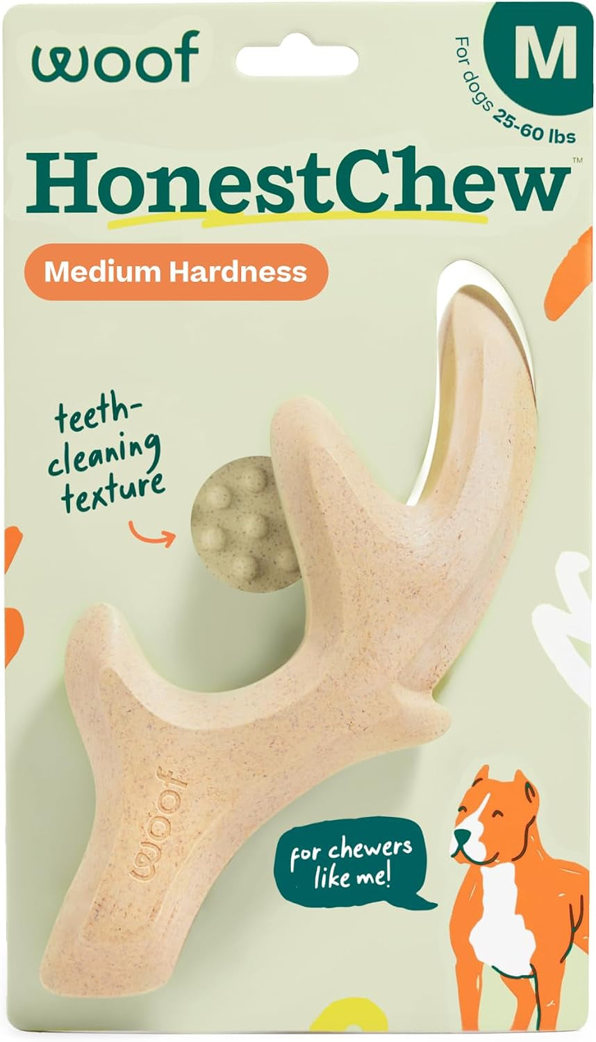 woof-honestchew-antler-dog-chew-toy-for-dogs-25-60-lbs-includes-antler-infinity-plant-based-materials-splinter-resistant-durable-chews-supports-dental-care-gift-ready-set