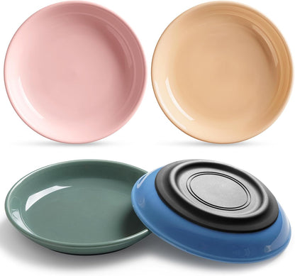 WROSWT No Spill Cat Bowls,Cat Food Bowl,Anti Whisker Fatigue Healthy Ceramic Cats Dishes Set for Indoor Cats,Shallow Wide Kitten Plates for Food and Water,Non-Slip Silicone Bottom,3 Pack8