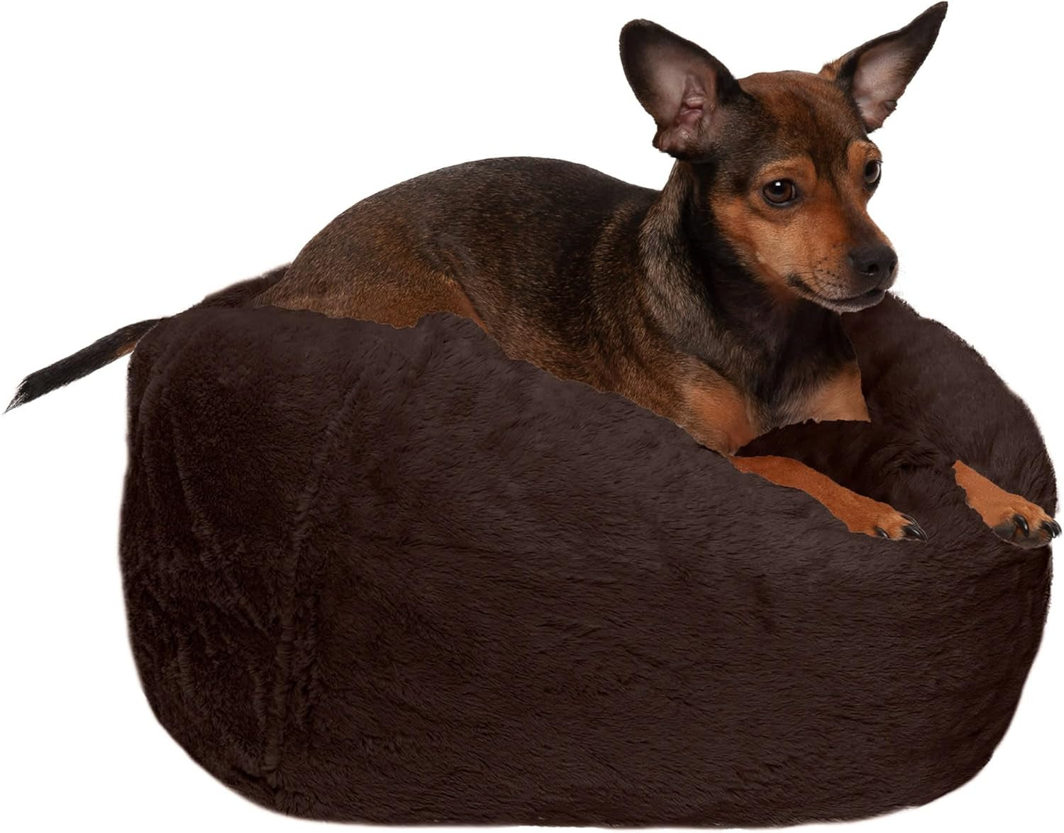 furhaven-soft-cozy-dog-bed-for-medium-small-dogs-refillable-w-removable-washable-cover-liner-for-dogs-up-to-35-lbs-plush-faux-fur-bean-bag-style-ball-bed-espresso-medium