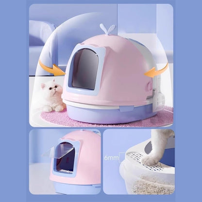 Pet Supplies, Covered Cat Litter Box with Scoop,Top Entry Anti-Splash Design For(Gray)6