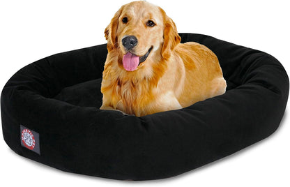 Majestic Pet 32 Inch Suede Calming Dog Bed Washable – Cozy Soft round Dog Bed with Spine Support for Dogs to Rest Their Head - Fluffy Donut Dog Bed 32X23X7 (Inch) - round Pet Bed Medium – Sage18
