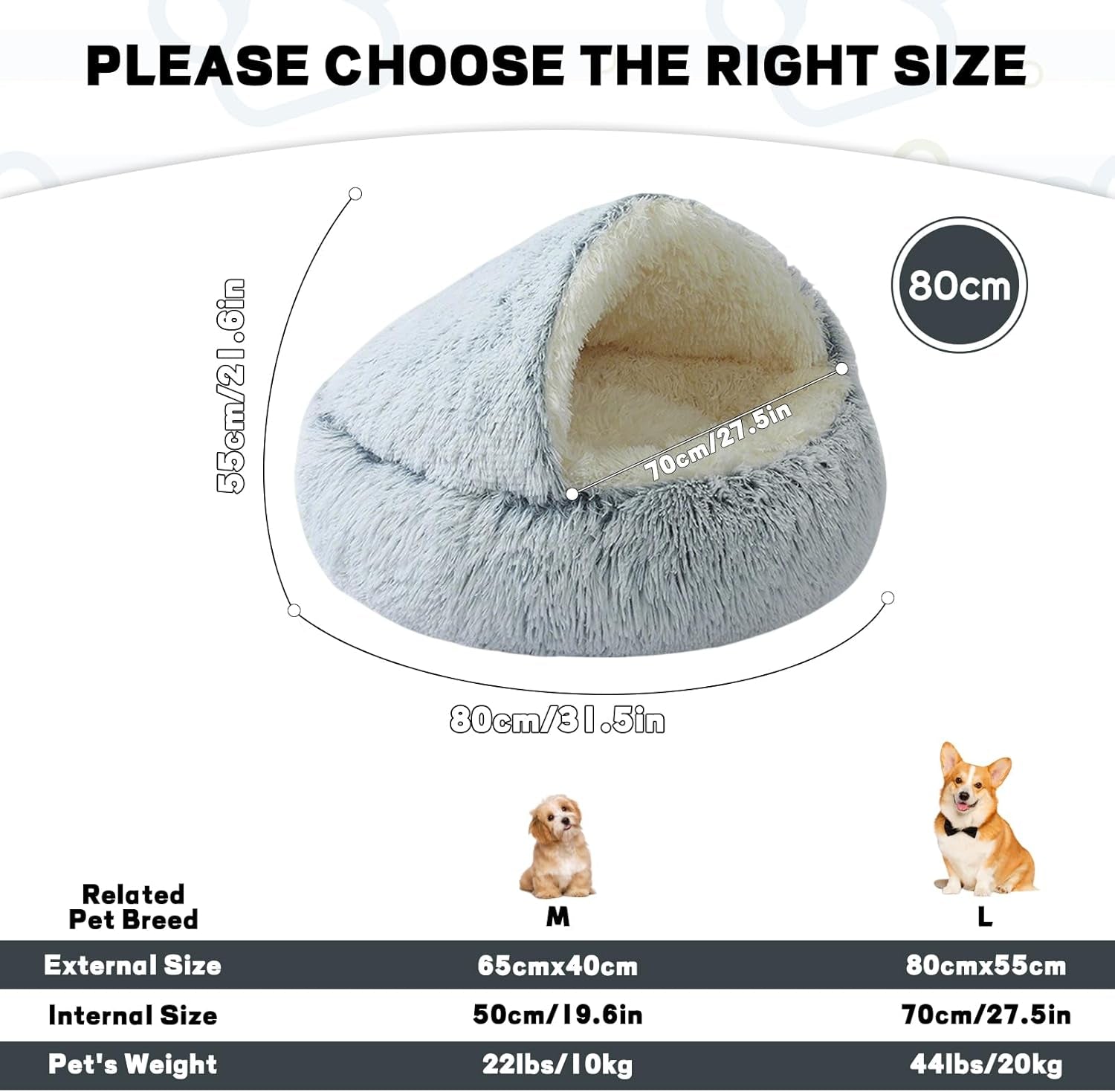 calming-dog-bed-fluffy-plush-pet-bed-under-35-pound-large-cave-bed-washable-non-slip-cat-nest-pod-windproof-cozy-indoor-cave-for-kitten-dog-non-slip-bottom-l-31-5in