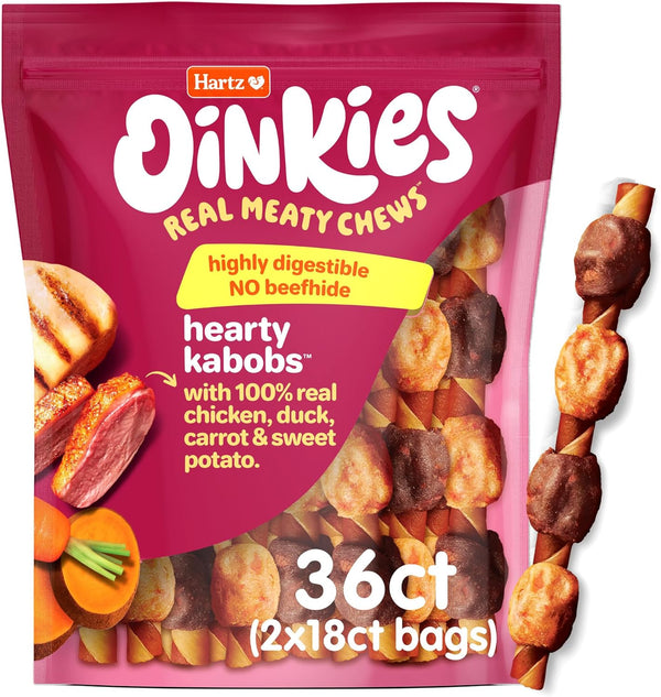 Oinkies Hearty Kabobs Rawhide‑Free Dog Treats, 18 Count7