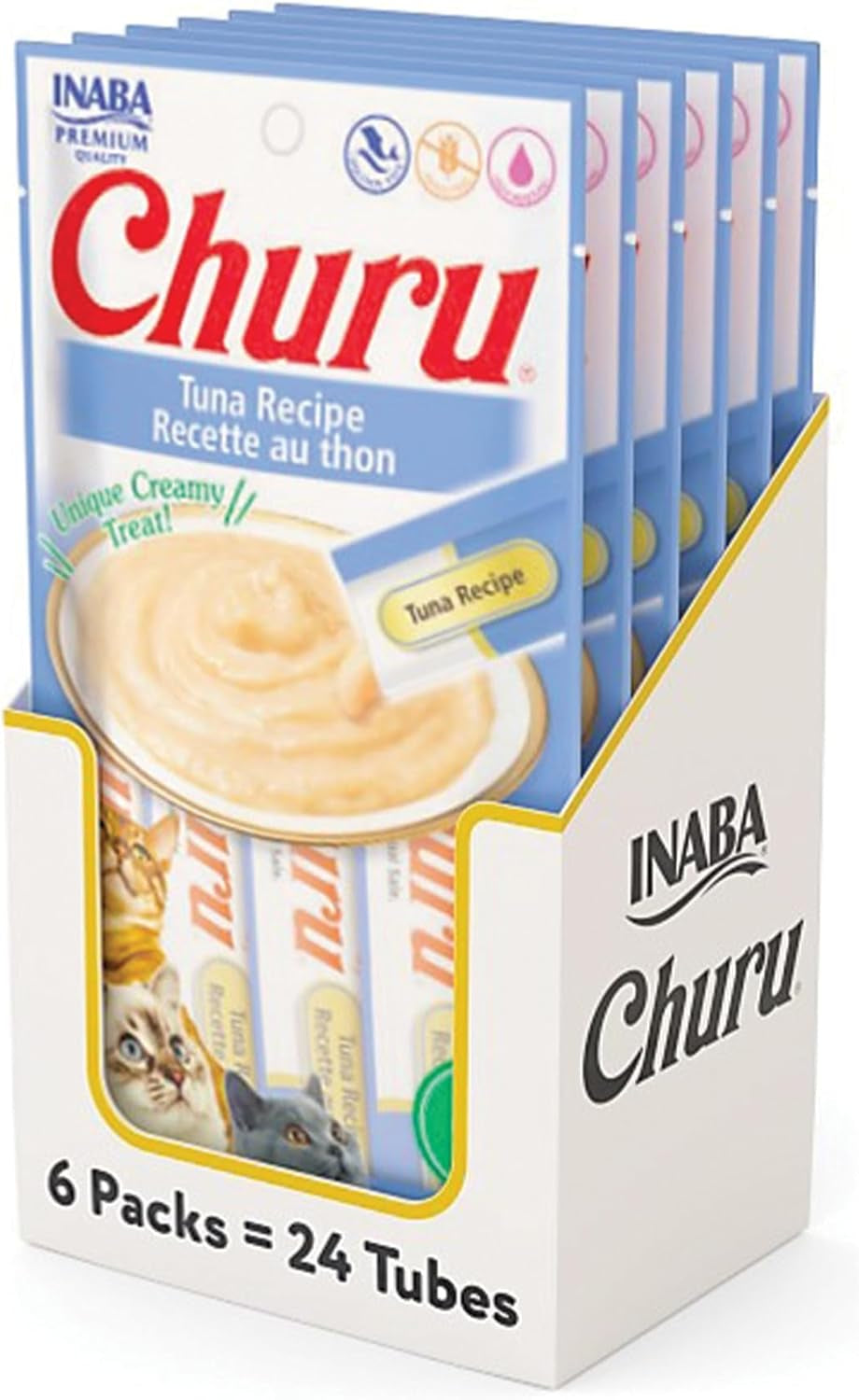 inaba-churu-cat-treats-lickable-squeezable-creamy-puree-cat-treat-with-green-tea-extract-taurine-0-5-ounces-each-tube-24-tubes-4-per-pack-chicken-recipe