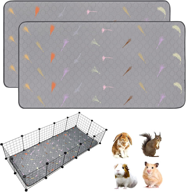 2Pcs Guinea Pig Cage Liners,Guinea Pig Fleece Cage Liners24''X48'' Super Absorbent Washable Pee Pads Reusable for Rabbit Hamster Chinchilla8